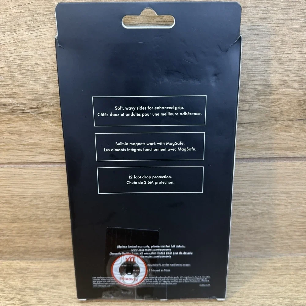 KATE SPADE Protective Case Magsafe For IPHONE 16 Pro Max Wavy Black Clear New